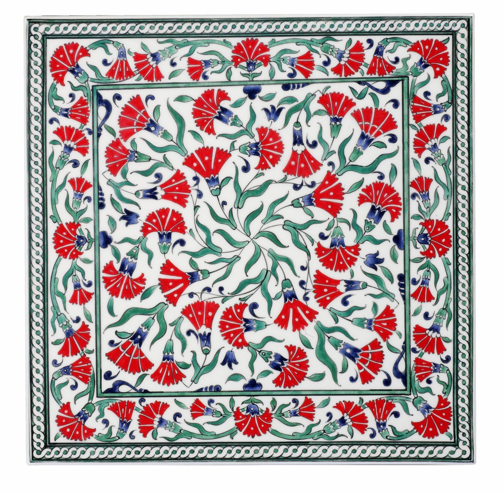 Carnation Pattern Square Plate 34 cm x 34 cm
