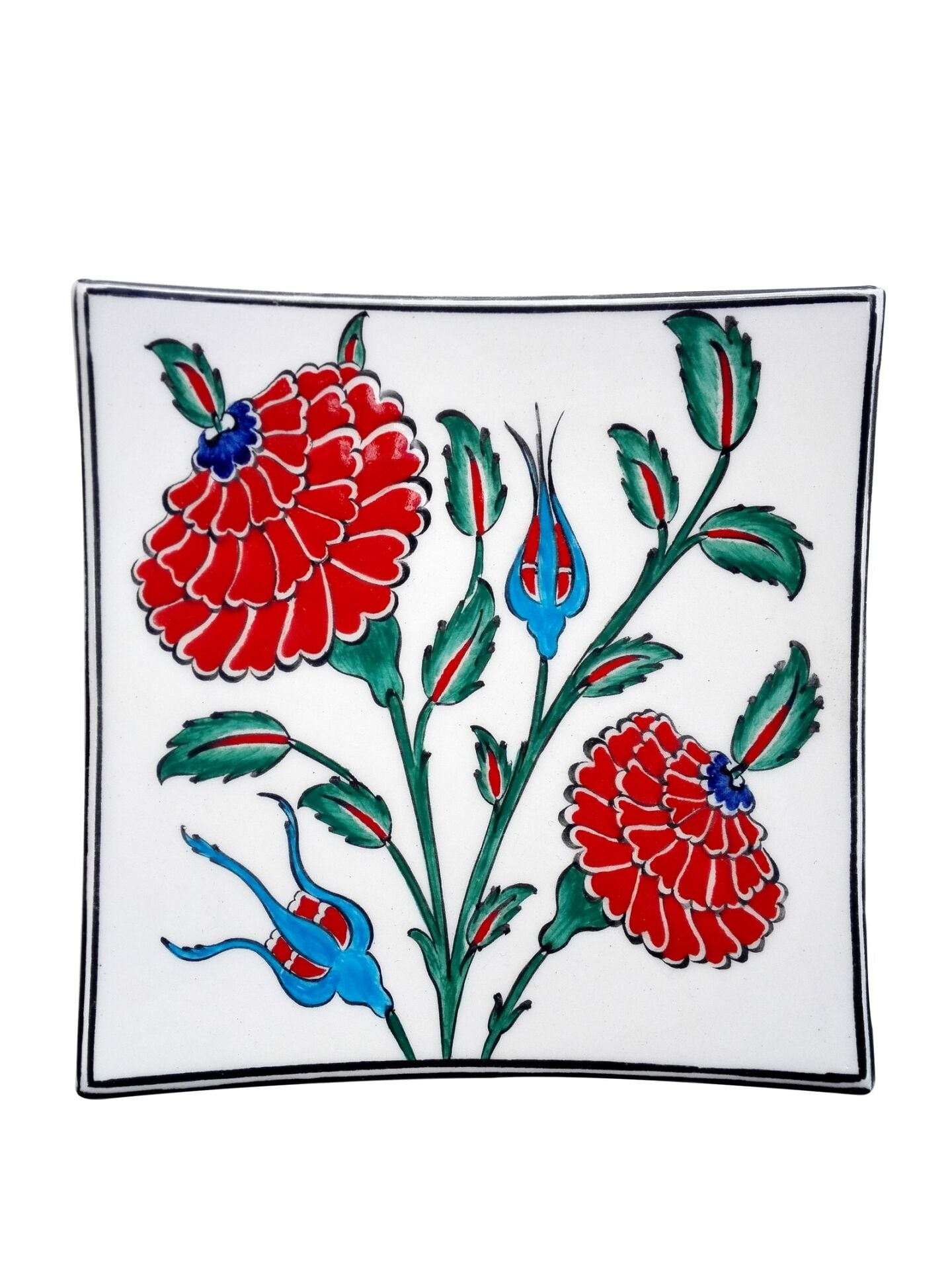 Güllü Kare Tabak 12 cm x 12 cm