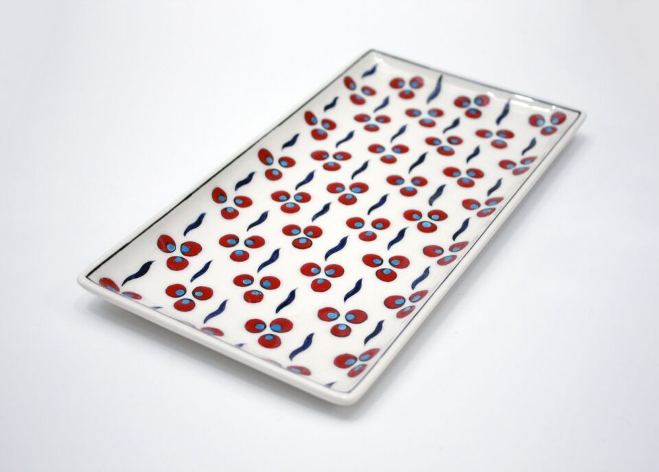 Çintemani Desenli Dikdörtgen Tabak