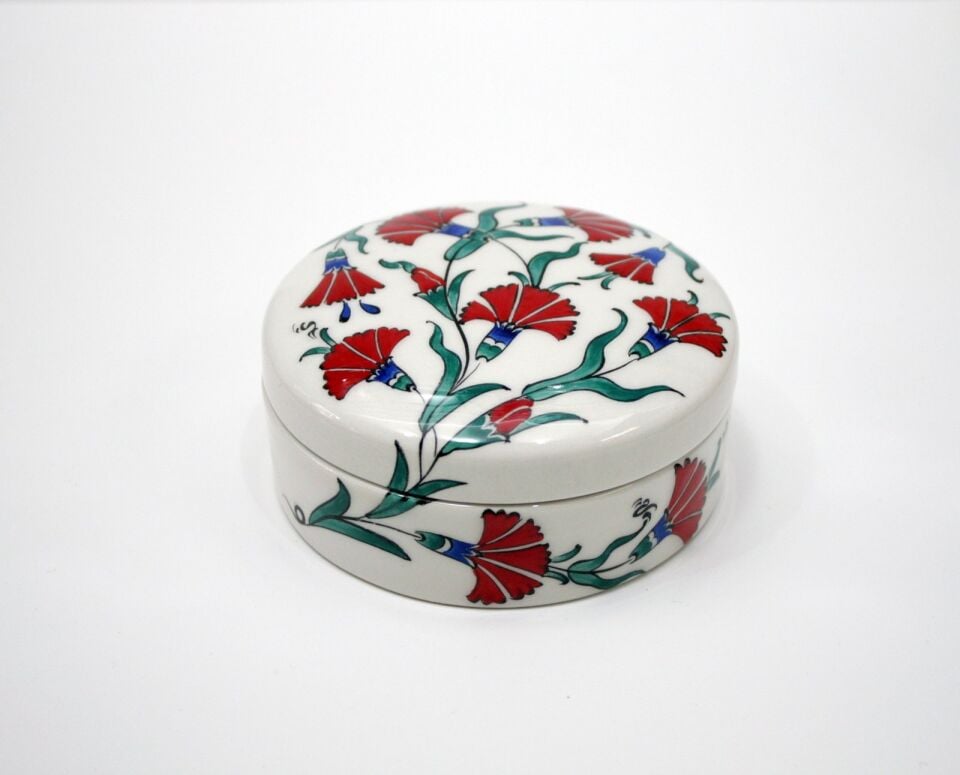 Karanfilli Kapaklı Mücevher Kutusu